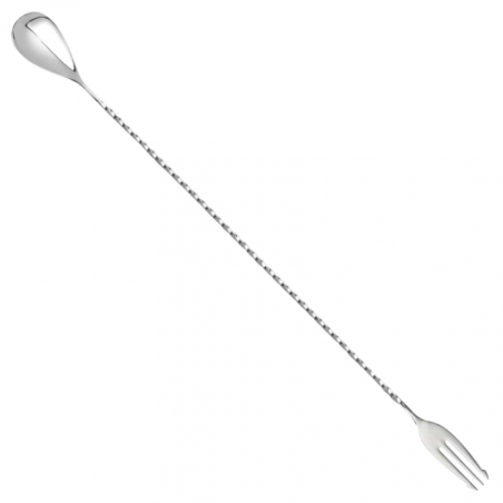 Bar Spoon Trident Spiraled Silver Lux 30cm