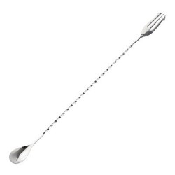 Cuchara Bar Tridente Plata 32cm | Mezclado Cócteles