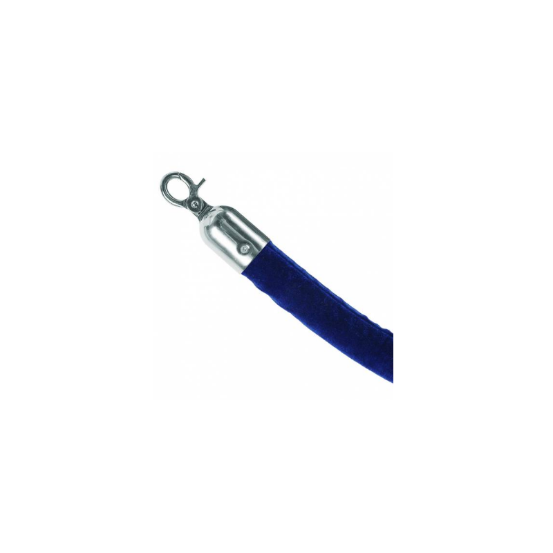 Blue Velvet Rope with Silver Ends