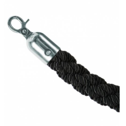 Black Rope with Silver Ends