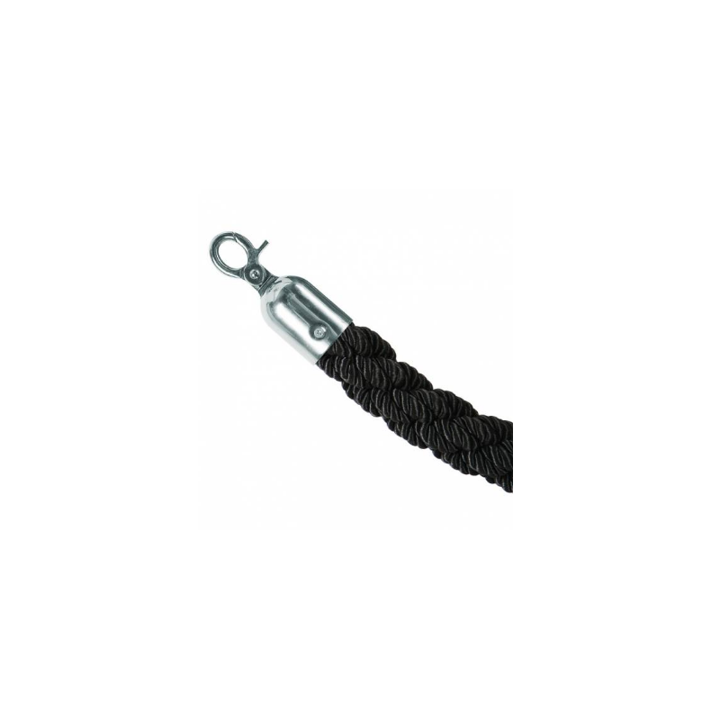Cuerda Negra con Extremos Plateados