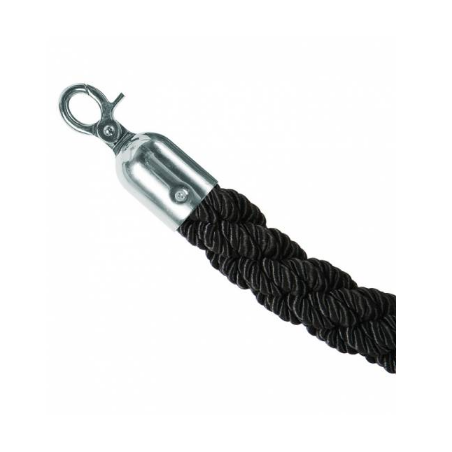 Black Rope with Silver Ends